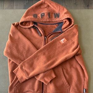Patagonia Men's Zip-Up Sweater in Rust Size L - excellent